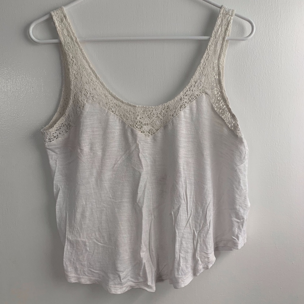 White Cropped Tank Top